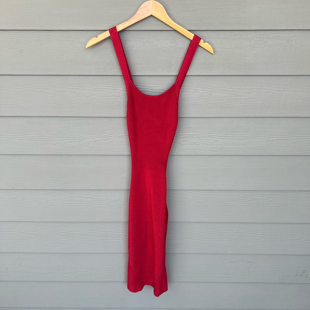 Bebe Red Bodycon Strappy Dress